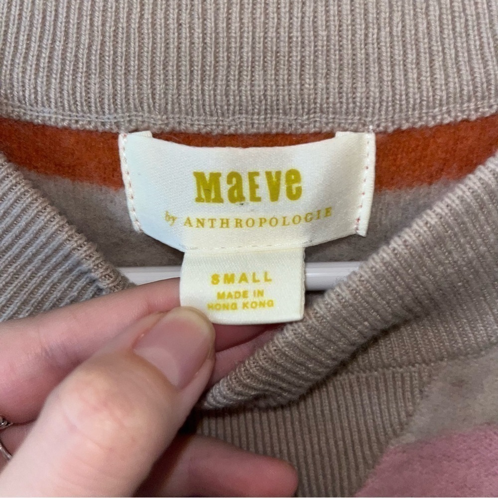 Maeve By Anthropologie Pink and Red Striped Sweater Size Small - Picture 4 of 7